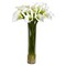 Nearly Natural 27" Calla Lily Artificial Floral Arrangement with Cylinder Vase